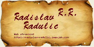 Radislav Radulić vizit kartica